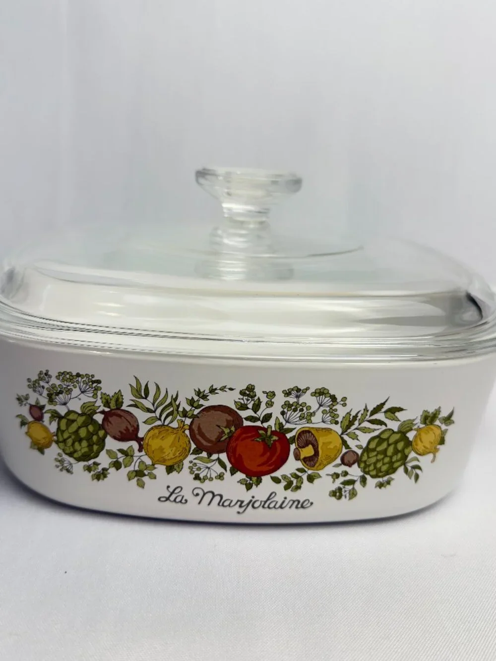 Corning Ware Vintage Spice of Life L’Echalote Casserole Dish w/ Pyrex Lid 2 Qt